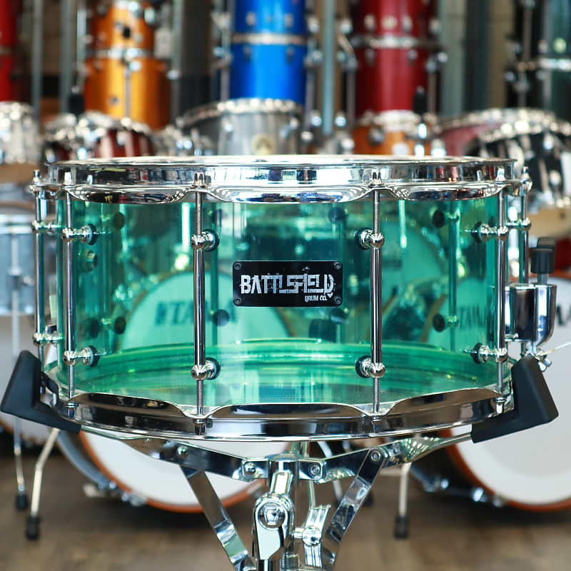 Used Battlefield Drums Acrylic 6.5x14" Snare Drum (Coke Reverb