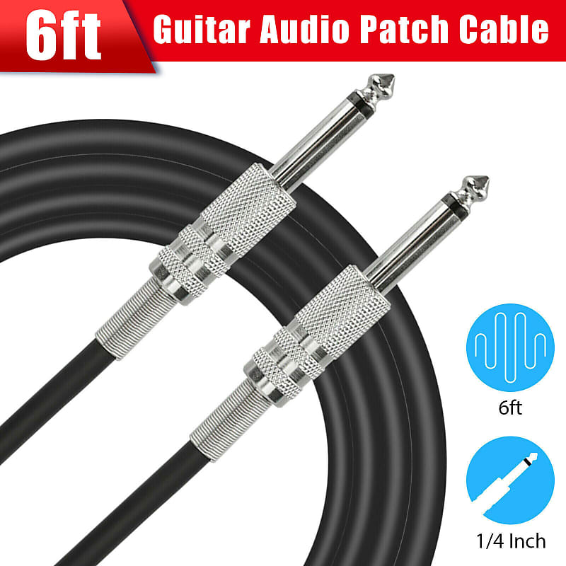 AxcessAbles Dual 1/4 Inch TS Audio Patch Cable 6ft - 2 Pack | 6.35mm Male  Jack Stereo Audio Cord | 6ft Dual TS to TS Unbalanced Patch Cables (2-Pack)