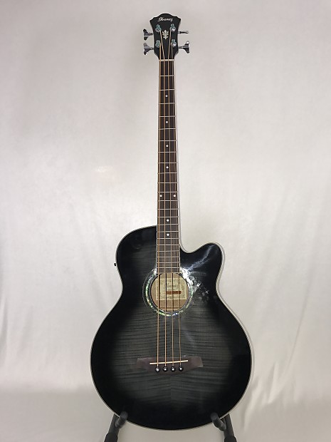 Ibanez AEB20E Acoustic Electric Bass Guitar Transparent Black Sunburst Reverb