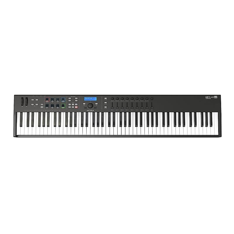 Arturia KeyLab Essential 88-Key Keyboard MIDI Controller with Twin-Line LCD Screen, Chord Play Mode and Compatible with All Major Digital Audio Workstation (Black) image 1