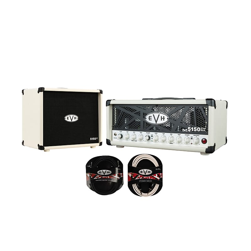 EVH 5150 III Ivory Perforated Steel Panel 50W Stereo 6L6 Head Tube  Amplifier - High-Performance Amp for Guitar Enthusiasts - Bundle with  12-Inch 