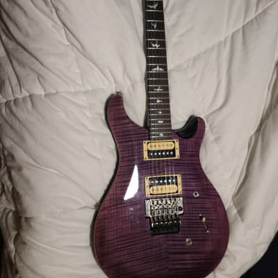 PRS 2017 SE Custom 24 Purple Violet Flame Top Floyd Rose MIK Seymour Duncan  JB/59 Pickups Guitar w/OHSC, MINT! | Reverb