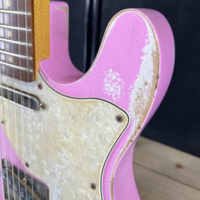 Von K Guitars T-Time 69TL Relic Tele Thin-line F Hole Aged Mary Kay Pink Nitro Lacquer image 4