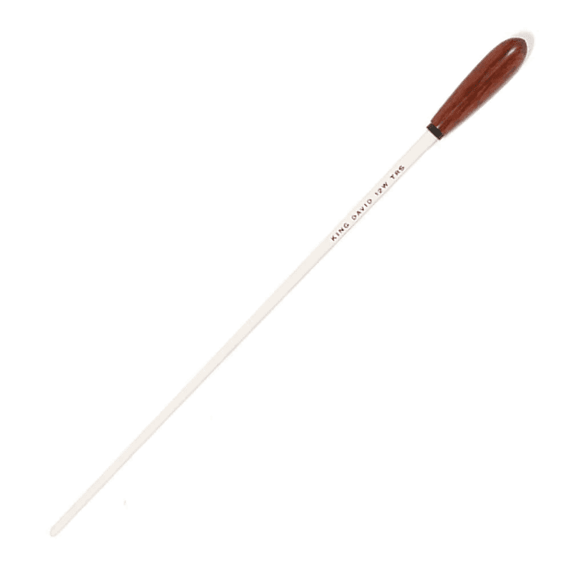 King David 14WTCK 14" Baton-White W/ Tapered Cork Handle