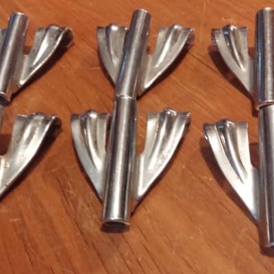 Ludwig Bass Drum Claws Chrome 60s 70s VINTAGE Nice Shape !  LOT of 6  BONUSES Standard 3 T-RODS image 13
