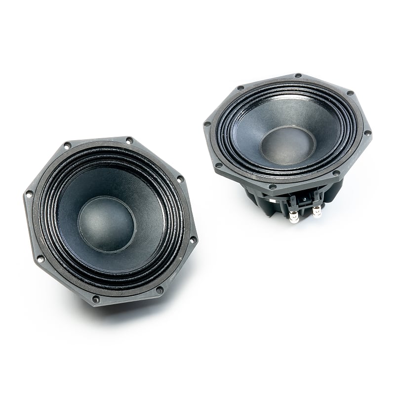 (Pair) Faital Pro W8N8-200 8ohm Neodymium 8 Woofer Midbass Speaker - Black  			
