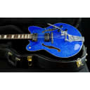 Used Ibanez Artcore AFD75T Archtop  Electric Guitar, Hard Case Blue Sparkel
