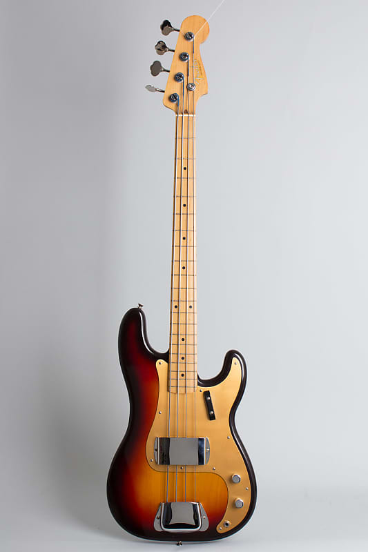 Fender  Precision Bass Solid Body Electric Bass Guitar (1958), ser. #32014, tweed hard shell case. image 1