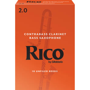 Rico RFA1020 Contrabass Clarinet Reeds - Strength 2.0 (10-Pack)
