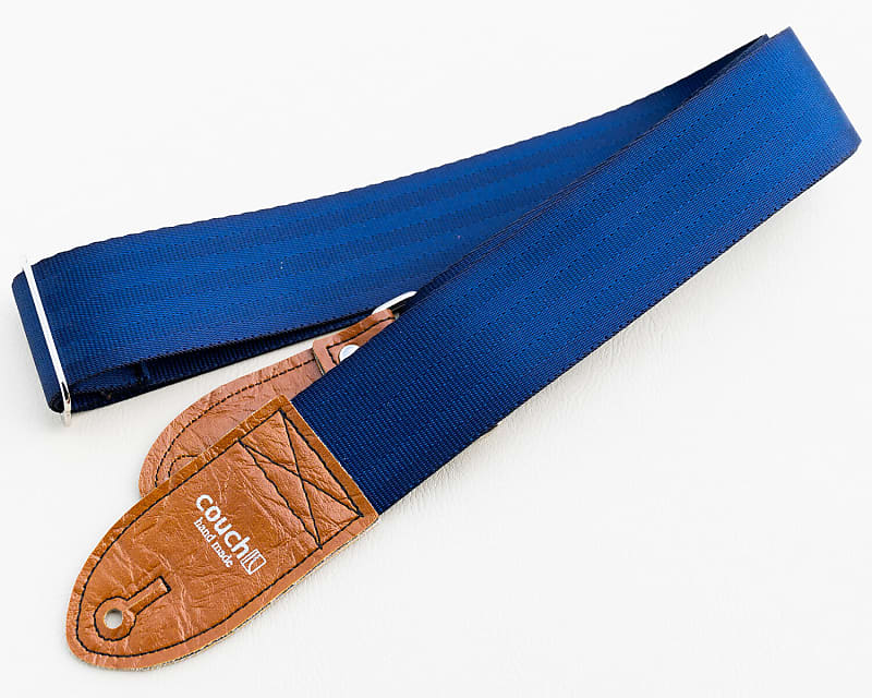 Couch Recycled Navy and Buckskin Seatbelt Guitar Strap