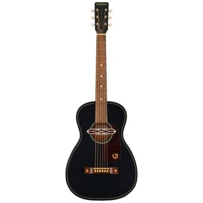 Gretsch Jim Dandy Deltoluxe Parlor 6-String Right-Handed Acoustic Guitar with C-Shape Neck and Select Lightweight Laminate Tonewoods X-Braced Body (Black Top) for sale