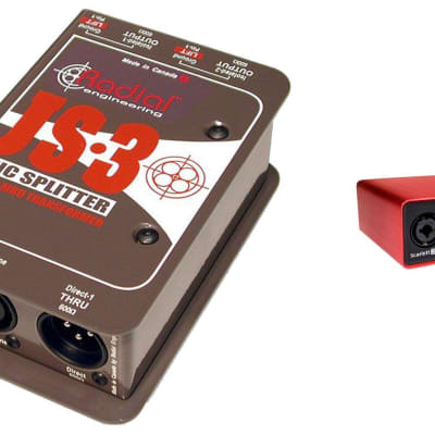 Radial Engineering JS3 Mic Splitter w/ Focusrite Scarlett Radial Engineering JS3 Mic Splitter w/ Focusrite Scarlett