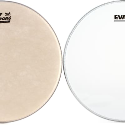 Evans Calftone Drumhead - 14 inch  Bundle with Evans Snare Side Clear Drumhead - 14 inch image 1