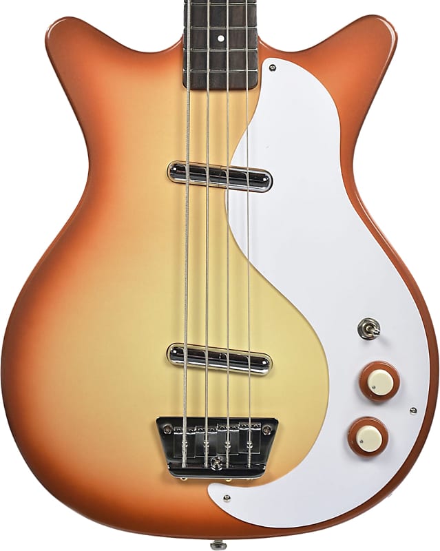 Danelectro 59DC Long Scale 4-String Bass Guitar, Pau Ferro Fingerboard, Copper Burst image 1