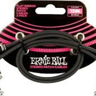 Ernie Ball 24" Flat Ribbon Stereo Patch Cables, 2-Pack, Black image 2