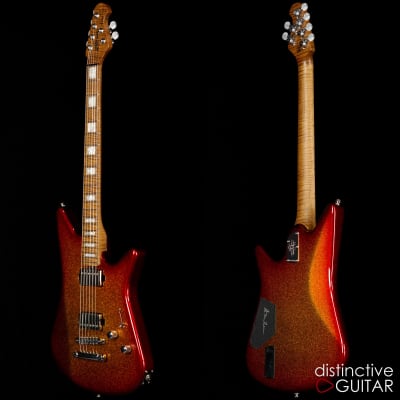 Music Man Albert Lee BFR Cherry Punch Sparkle - Roasted Flame Maple Neck image 6