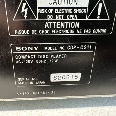 Sony CDP-C211 CD Changer 5 Compact Disc Player HiFi Stereo Home Audio Japan image 6