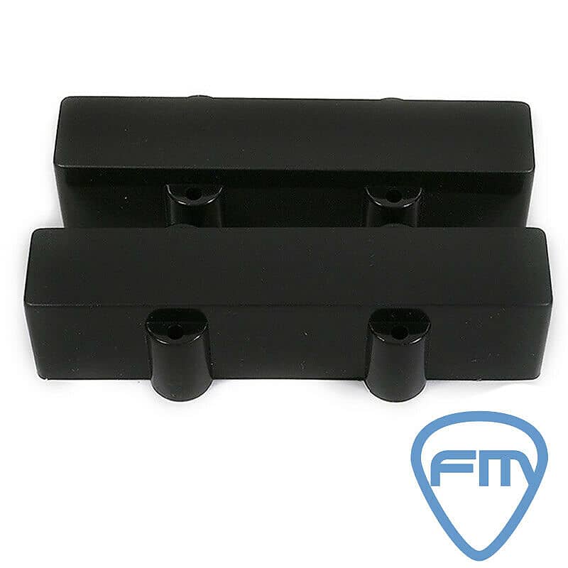JAZZ BASS Pickup Covers Black Mat No Holes AllpartsS (2 Reverb