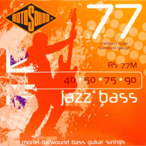 Rotosound RS77M Jazz Bass 77 Medium Scale Standard Flatwound Bass Strings 40-90
