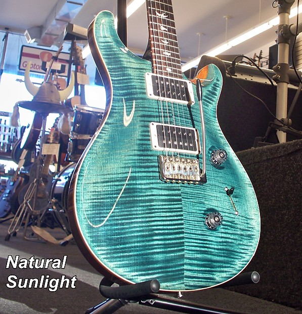 PRS Custom 24  Ten Top Custom Color Slate Blue with Matching Flamed Maple Neck and Natural Back image 1