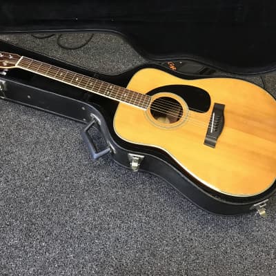 Yamaha FG-345 acoustic dreadnought guitar 1970s made in Taiwan with vintage hard case image 20