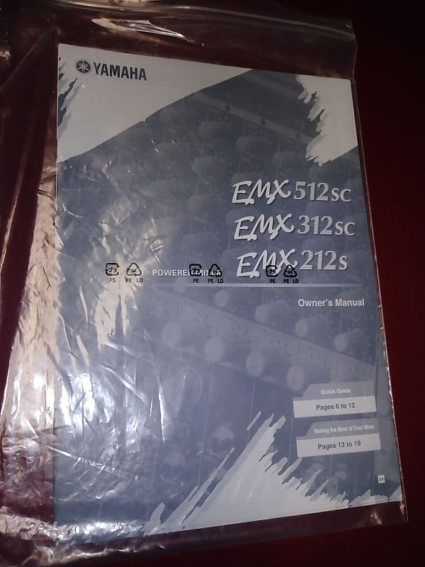 Yamaha EMX 212S 312SC 512SC Powered Mixer Owner's Manual ~ Free Shipping! image 1