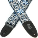 Levy's M8HT 2" Jacquard Weave '60s Hootenanny Guitar Strap - Blue and White Floral
