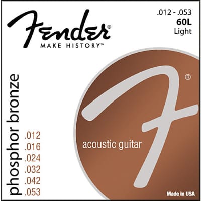 Fender 60L Phosphor Bronze Acoustic Guitar Strings - LIGHT 12-53 for sale