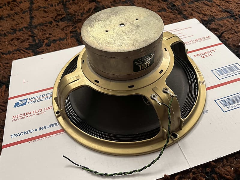 Vintage 1960s Altec Lansing 414Z 12&quot; Alnico 16 Ohm Woofer Speaker Gold Green  			