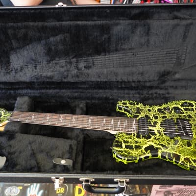 Schecter USA CUSTOM SHOP PT-7 Green Crackle 7-String Electric Guitar w/ Black Tolex Case (2022) image 13