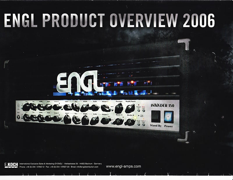 ENGL Product Overview 2006 fold out catalog, with Vinnie Reverb