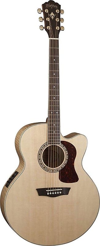Washburn Heritage Series Jumbo Size Acoustic Electric Guitar, Flame Maple image 1