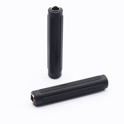 2 Pack-1/4" Female to 1/4" Female Coupler Adapter for Stereo TRS or Mono -6.35mm Black image 1