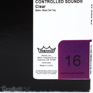 Remo Controlled Sound Clear Drumhead - 16 inch - with Black Dot image 4