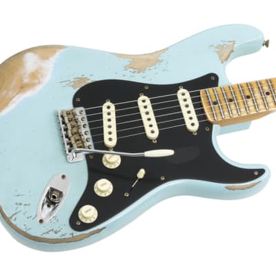 Fender Custom Shop LTD Poblano Stratocaster Super Heavy Relic Aged Daphne Blue image 1