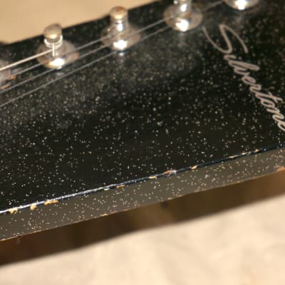 Silvertone ( Danelectro ) Model 1448 Guitar Sparkle Black image 9