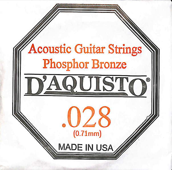 Six 6 .028 Phosphor Bronze Wound D Aquisto Acoustic Guitar