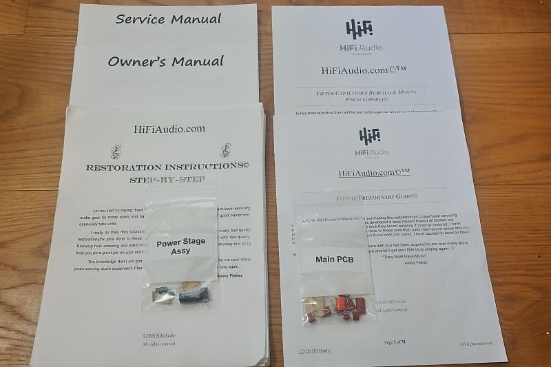 Phase Linear 5000 restoration kit filter capacitor repair rebuild fix  			