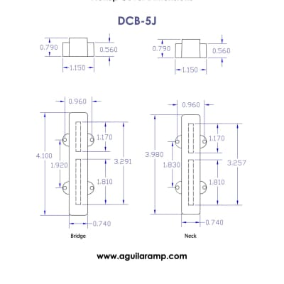 Aguilar DCB-5J 5-String Dual Ceramic Bar Hum-Canceling Jazz Bass Pickups image 2