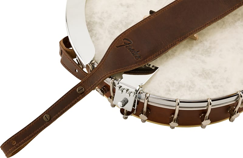 Fender Paramount Brown Leather Banjo Strap model # 0990614021- Padded  Shoulder