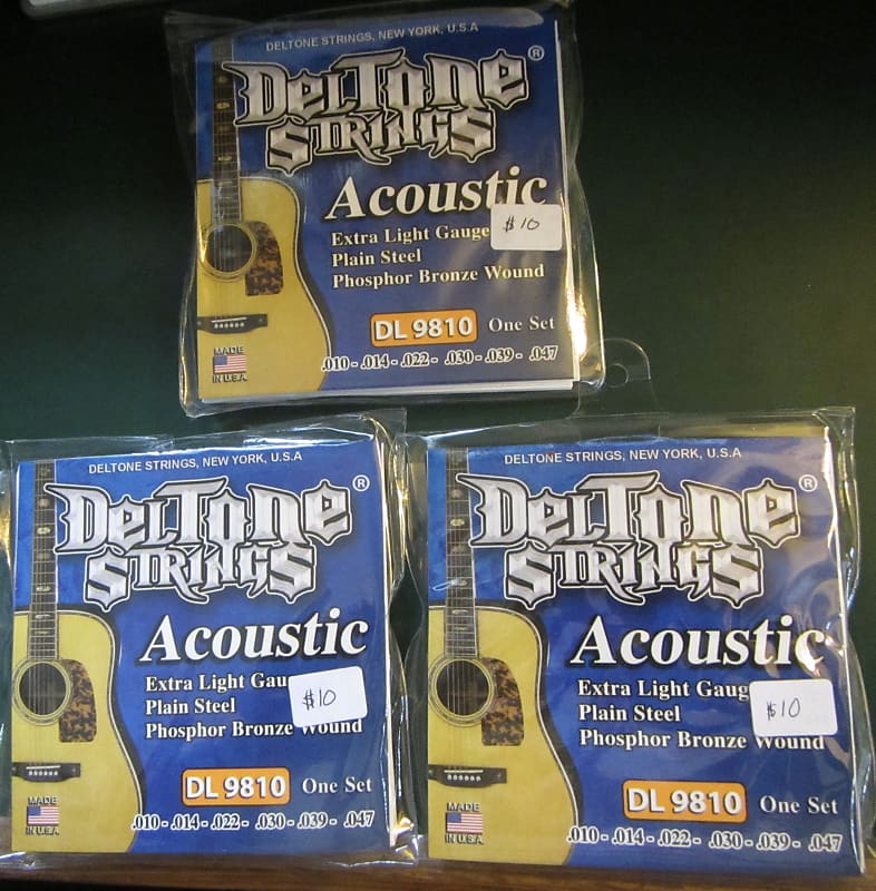 3 SETS of Deltone Acoustic Guitar Strings 2010 s Reverb