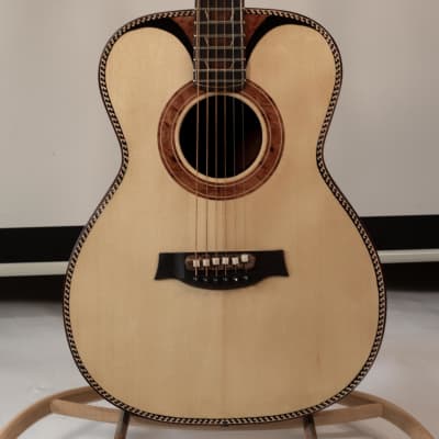 Lefty/Righty Portland Guitar OM Brazilian Rosewood with Adirondack Spruce Top and Snakewood + Pickup image 8