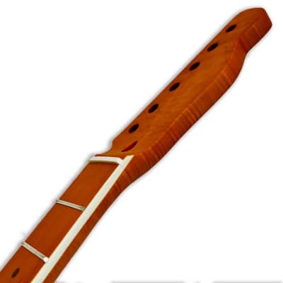 Tele-Style Amber Flame Maple Neck, Maple Fingerboard image 8