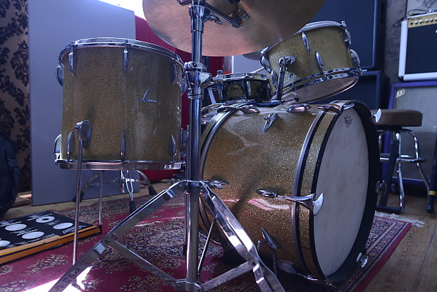 Sonor vintage original 1950's jazz 3-piece gold sparkle drum