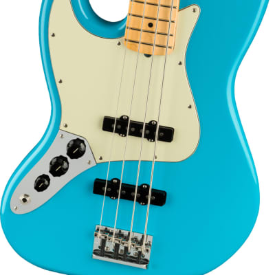 Fender American Professional II Jazz Bass Left-Handed Maple Fingerboard, Miami Blue image 4