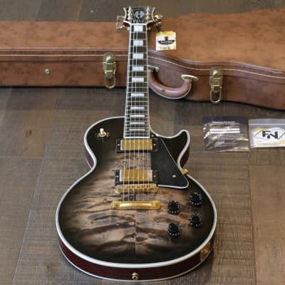 2017 Gibson Custom Les Paul Custom Q Electric Guitar Cobra Burst Quilt Top + COA OHSC for sale