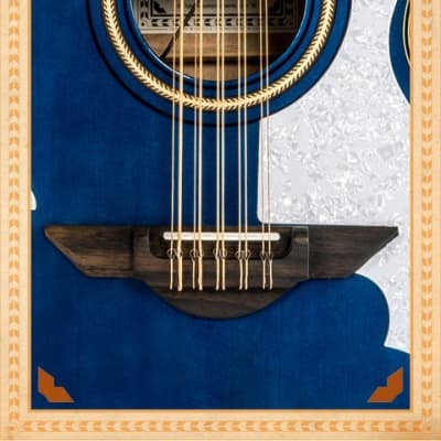 H Jimenez Bajo Quinto LBQ4ETB Trans Blue Acoustic Electric Guitar with Gig Bag image 7