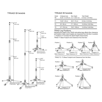 Triad-Orbit T3 Tall Tripod Mic Stand Tall tripod mic stand - 32.5-71.5 in image 2