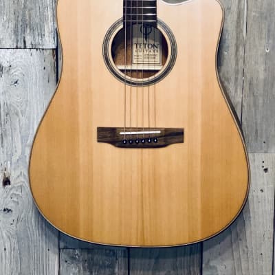 Teton STS105CENT Acoustic Electric Dreadnought Guitar, Solid Cedar Top, Buy it Here  we Ship so FAST image 4