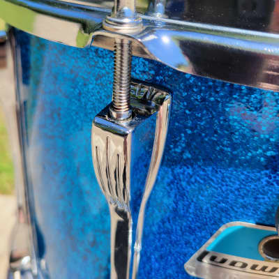 Vintage 1980's Ludwig 14x10 Field/Snare Drum - Blue Sparkle - (094-2) image 6